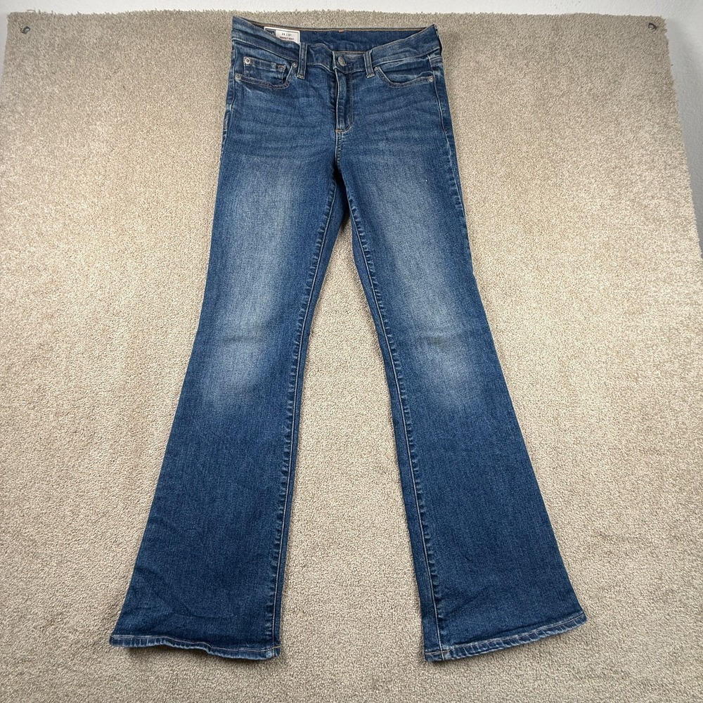 Gap Perfect Bootcut Jeans Womens 28 Blue Whiskered Denim Cotton Stretch Mid Rise